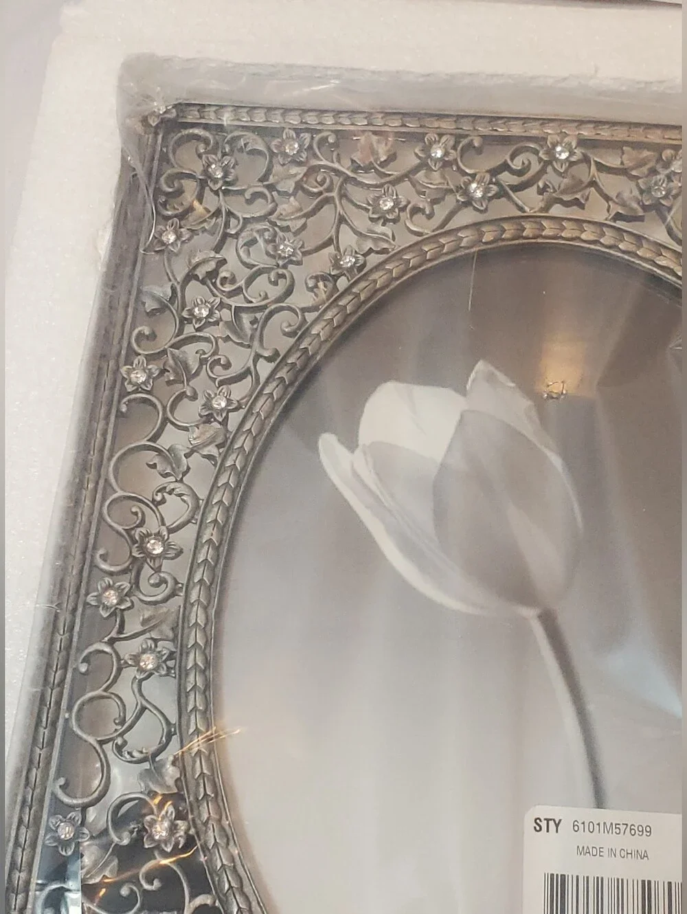 Inhabit Vtg 2006 Silver Pewter Ornate Filigree Freestanding Picture Frame Macys